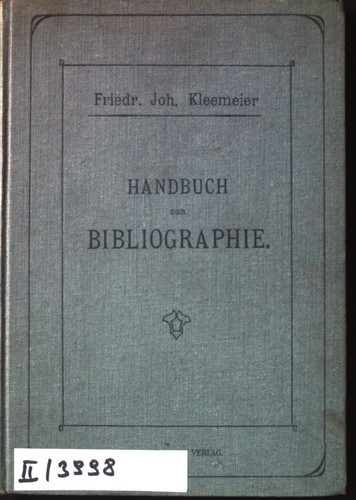 Handbuch der bibliographie - handbuch,