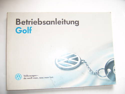 Betriebsanleitung golf - vw,