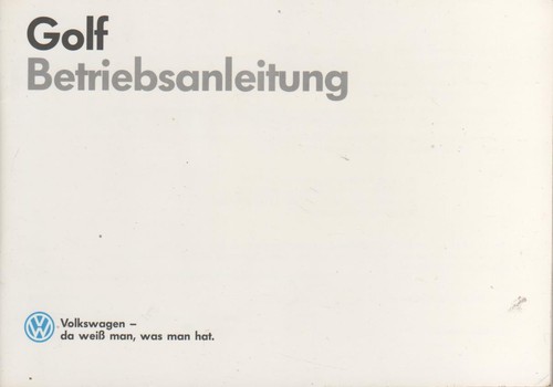 Betriebsanleitung golf - betriebsanleitung, vw