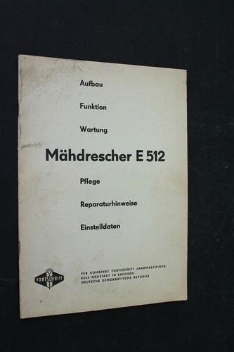 Altes handbuch mähdrescher - altes,